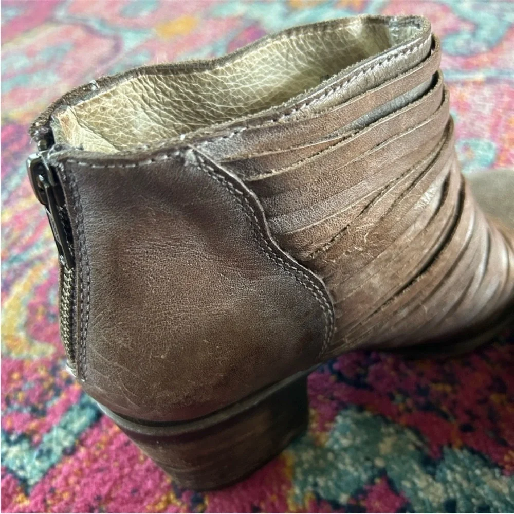 Freebird by Steven | Women’s Brown Leather/Suede Strappy Cain Ankle Boots Size 8 - Picture 11 of 15
